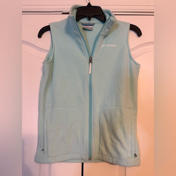Columbia Medium 10/12 Kids' Aqua Fleece Vest - Picture 1 of 3